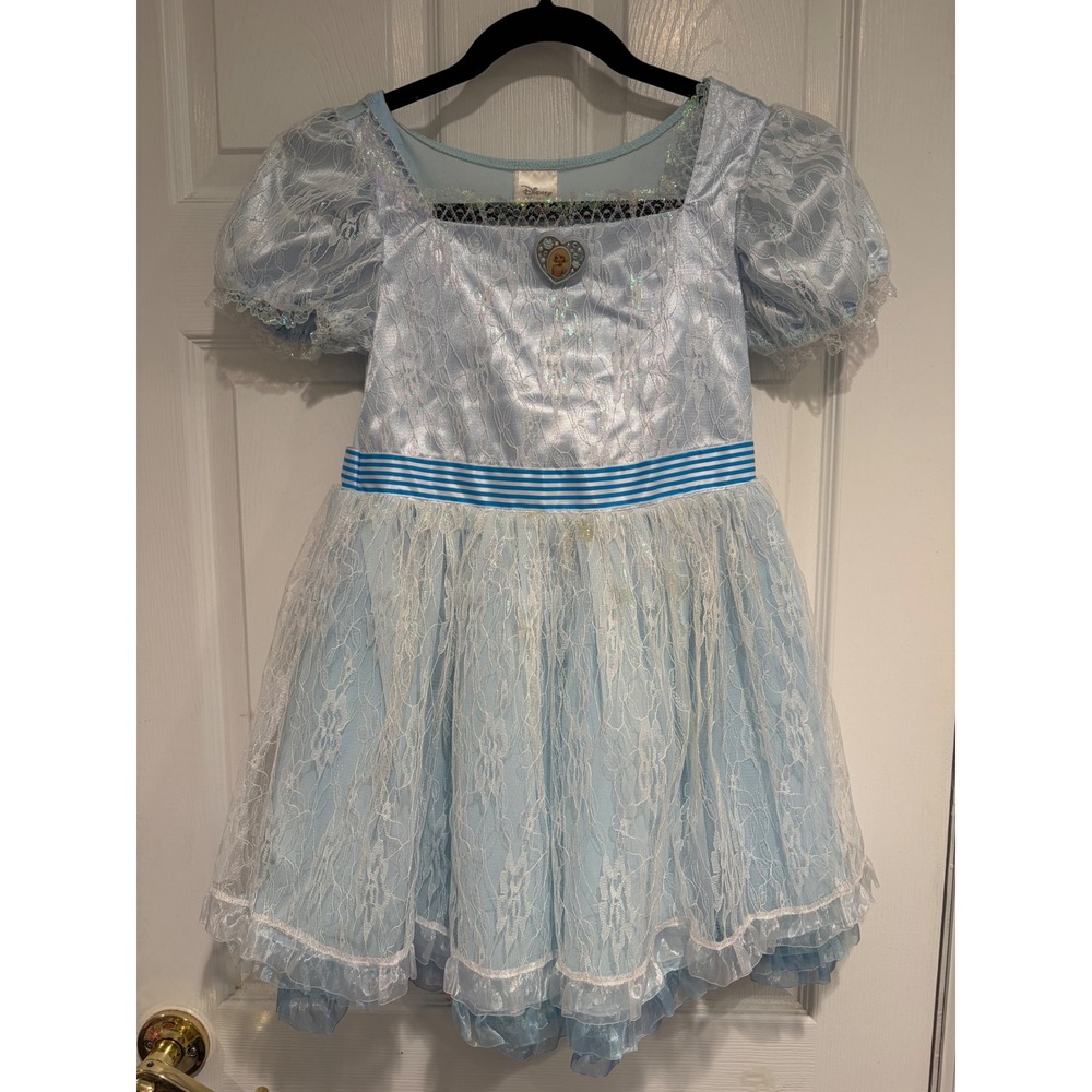 Disney Store Cinderella Costume Dress Girls 10 Light Blue Lace Tulle 281327045